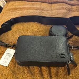 Coach Black Leather crossbody bag new